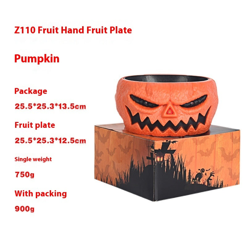Trick-or-Treat Pumpkin Bowl with Moving Hand